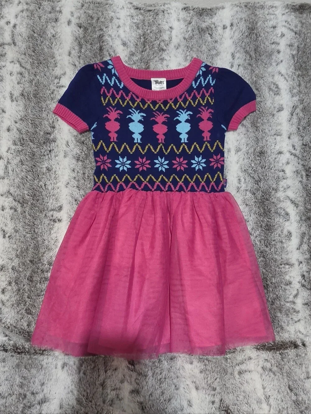 The Children's Place Lavender and White Striped Long-Sleeve Tunic S 6-6X